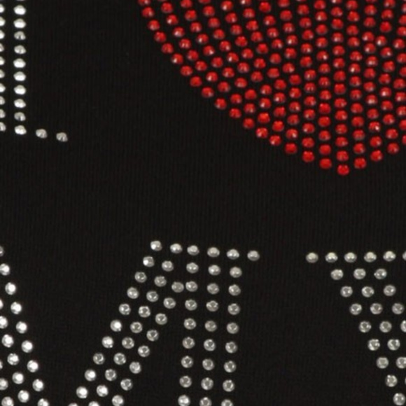 Love Red Heart/Rhinestones T-Shirt - Picture 2 of 2